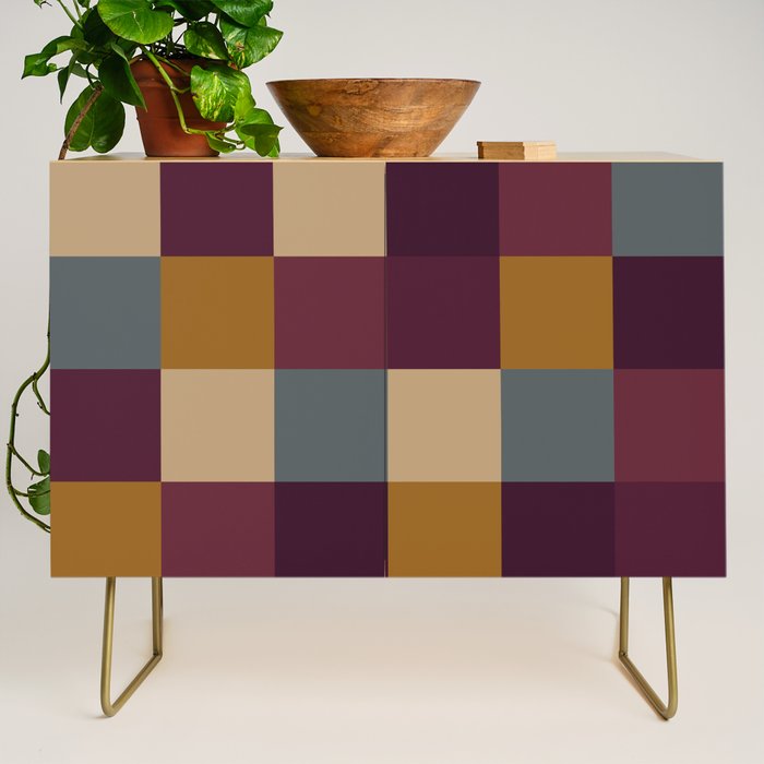 Bold Autumn Checks Pattern - Large XIII Credenza Gallery Image 1