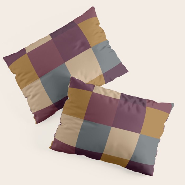 Bold Autumn Checks Pattern - Large XIII Pillow Sham Gallery Image 1