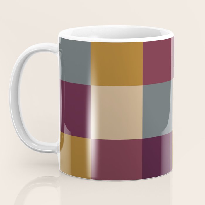 Bold Autumn Checks Pattern - Large XIII Coffee Mug Gallery Image 3