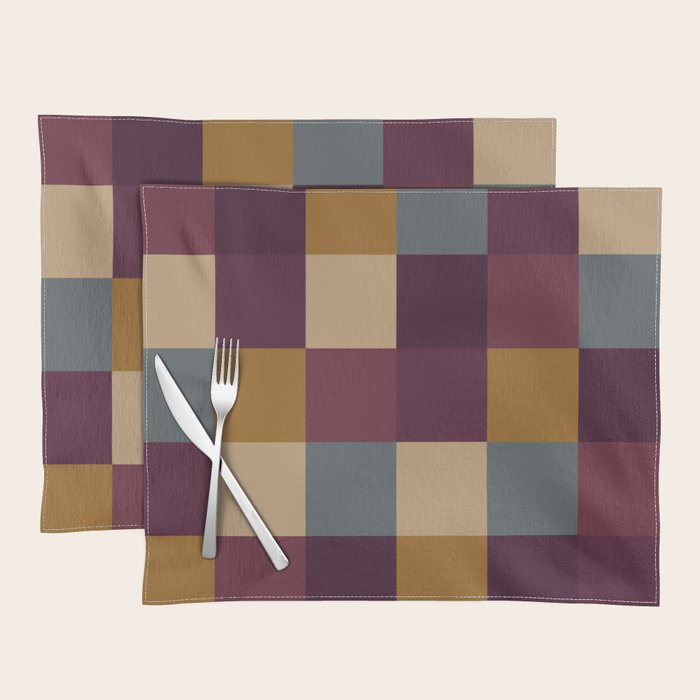 Bold Autumn Checks Pattern - Large XIII Placemat Gallery Image 1