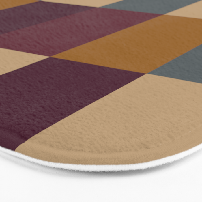 Bold Autumn Checks Pattern - Large XIII Bath Mat Gallery Image 3