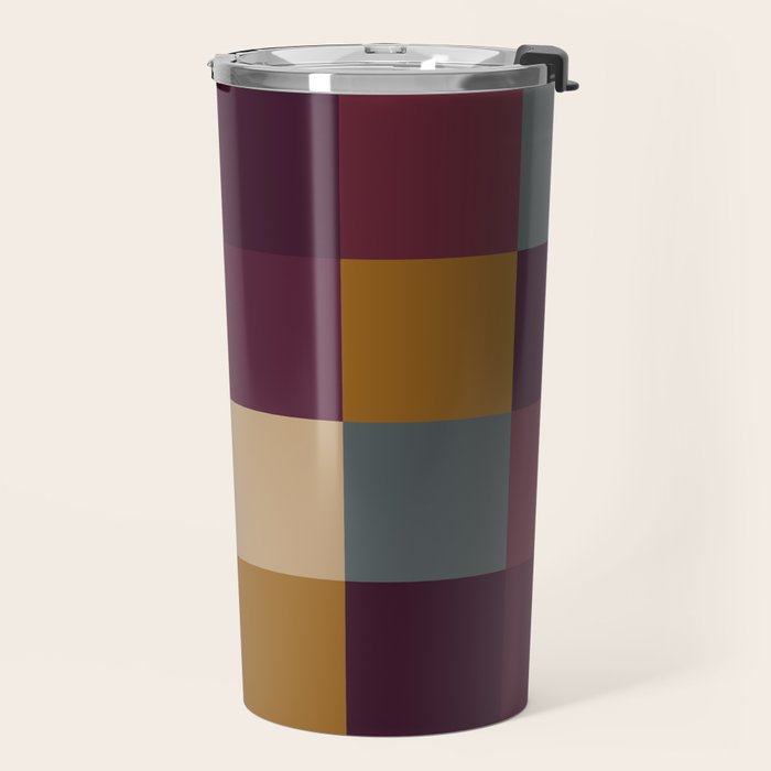 Bold Autumn Checks Pattern - Large XIII Travel Mug Gallery Image 2