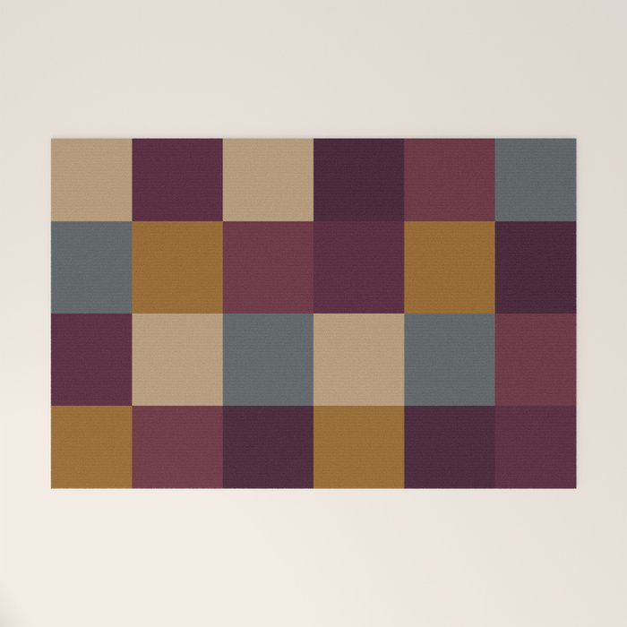 Bold Autumn Checks Pattern - Large XIII Welcome Mat Gallery Image 1