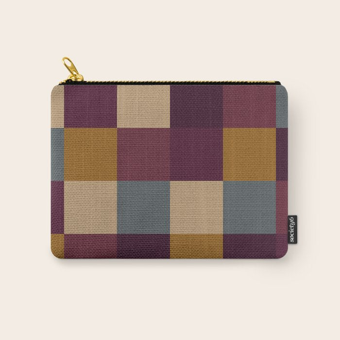 Bold Autumn Checks Pattern - Large XIII Carry All Pouch Gallery Image 1