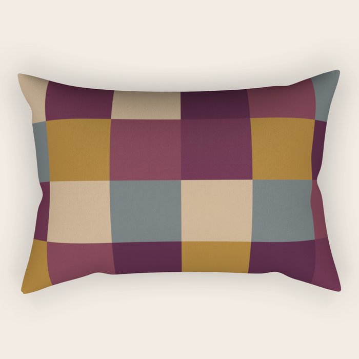 Bold Autumn Checks Pattern - Large XIII Rectangular Pillow Gallery Image 1