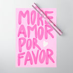 Pink Maximalist Quote - More Amor Wrapping Paper Gallery Image 1