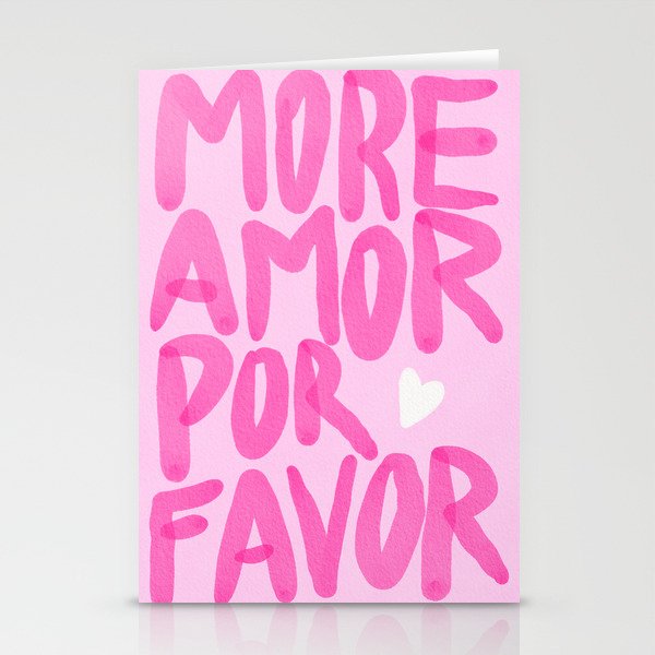 Pink Maximalist Quote - More Amor Stationery Card Gallery Image 1