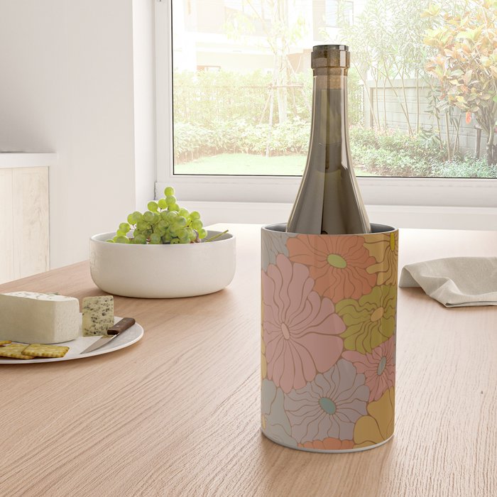 Exotic Groovy Flowers - Earthy Neutral Boho Garden Wine Chiller Gallery Image 4