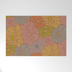 Exotic Groovy Flowers - Earthy Neutral Boho Garden Welcome Mat Gallery Image 1