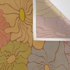 Exotic Groovy Flowers - Earthy Neutral Boho Garden Wall Tapestry Gallery Image 3