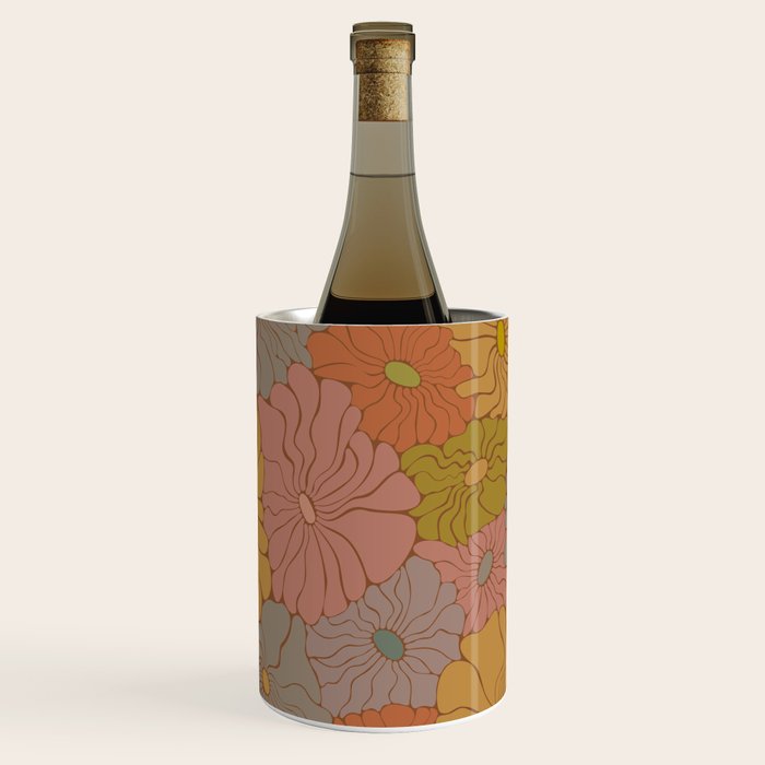 Exotic Groovy Flowers - Earthy Neutral Boho Garden Wine Chiller Gallery Image 1