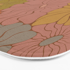 Exotic Groovy Flowers - Earthy Neutral Boho Garden Bath Mat Gallery Image 3