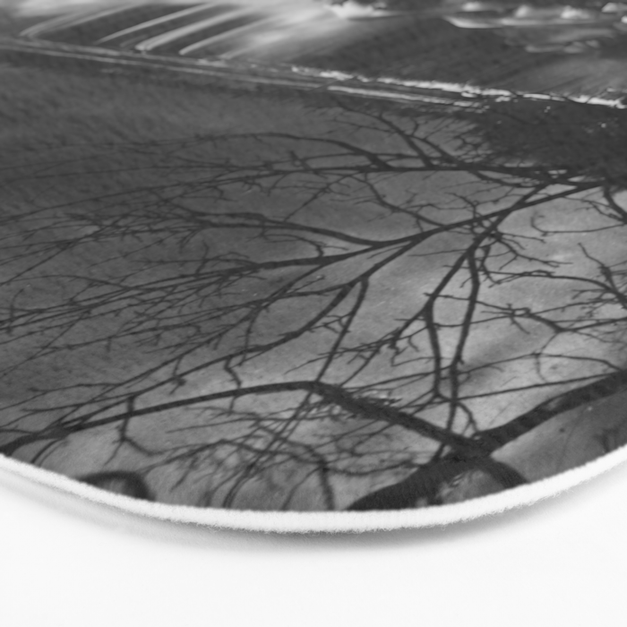 Niagara Falls, dark winter night after snowfall black and white photograph  by Alexander Henderson Bath Mat Gallery Image 3