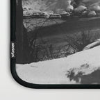 Niagara Falls, dark winter night after snowfall black and white photograph  by Alexander Henderson Laptop Sleeve Gallery Image 3