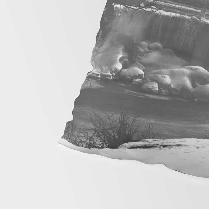 Niagara Falls, dark winter night after snowfall black and white photograph  by Alexander Henderson Pillow Sham Gallery Image 4