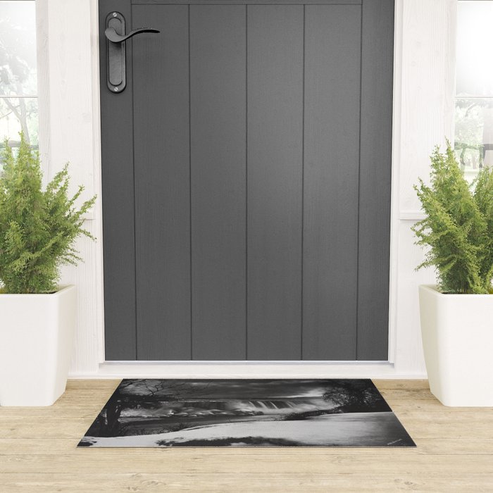 Niagara Falls, dark winter night after snowfall black and white photograph  by Alexander Henderson Welcome Mat Gallery Image 3