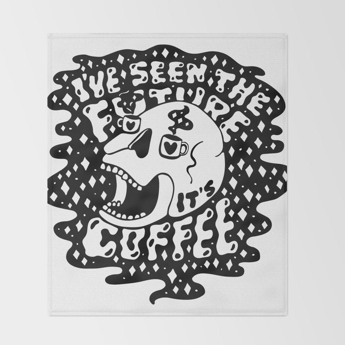 The Future is Coffee Throw Blanket Gallery Image 2