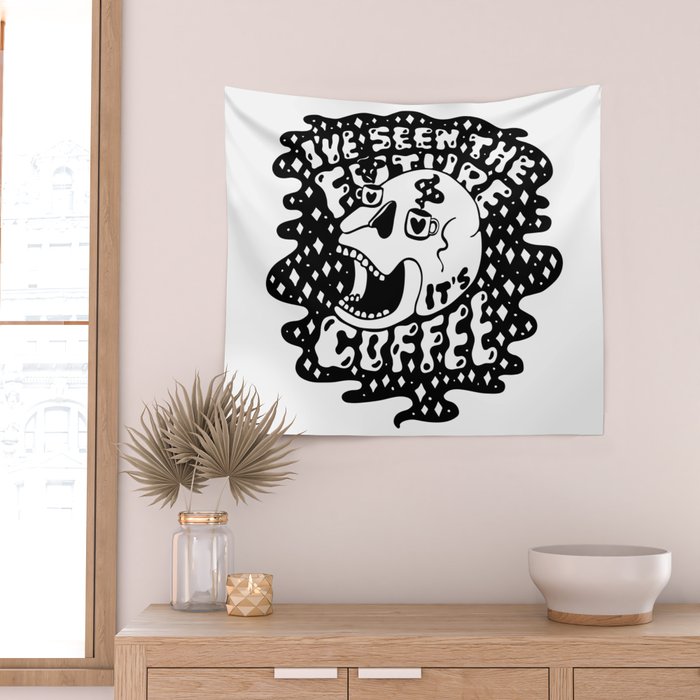 The Future is Coffee Wall Tapestry Gallery Image 2