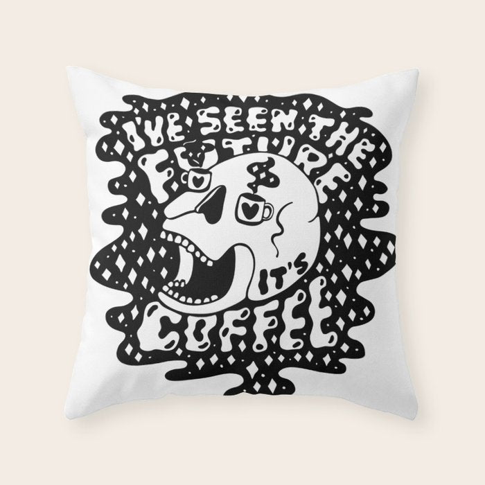 The Future is Coffee Throw Pillow Gallery Image 6