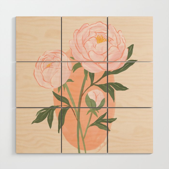 Peony Wood Wall Art Gallery Image 1