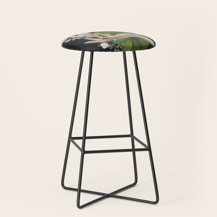 Minimal Collage/ Hand, Plants and Butterflies 6 Stool Gallery Image 1