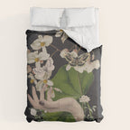 Minimal Collage/ Hand, Plants and Butterflies 6 Comforter Gallery Image 6