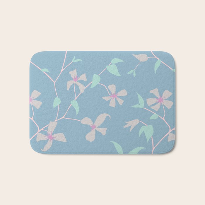 Floral Clematis Vine - Cool Summer Bath Mat Gallery Image 1