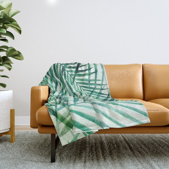 Tropical Fronds Abstract Design Throw Blanket Gallery Image 1
