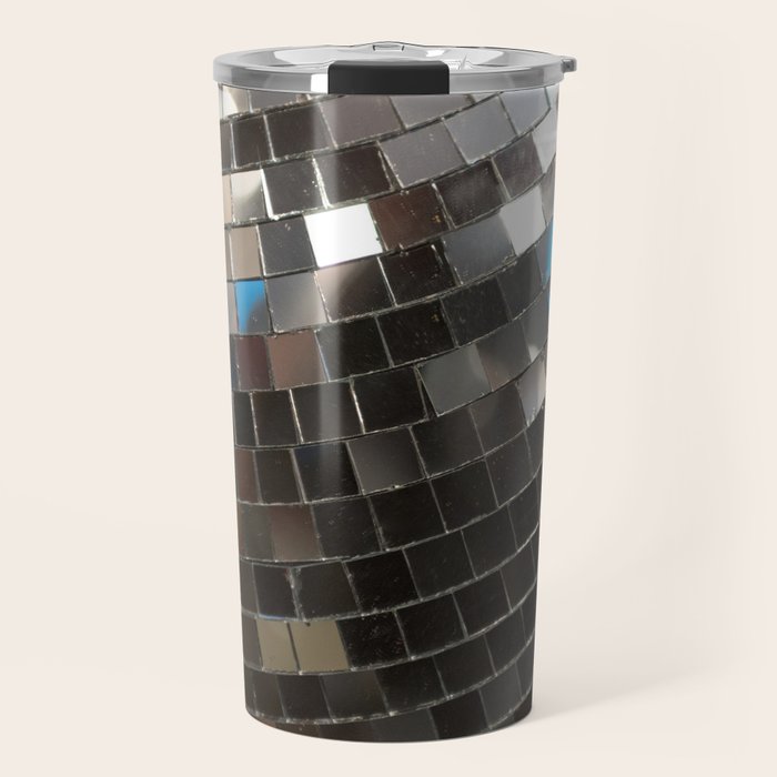 Silver Retro Disco Ball  Travel Mug Gallery Image 1