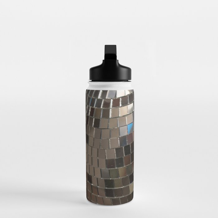 Silver Retro Disco Ball  Water Bottle Gallery Image 3