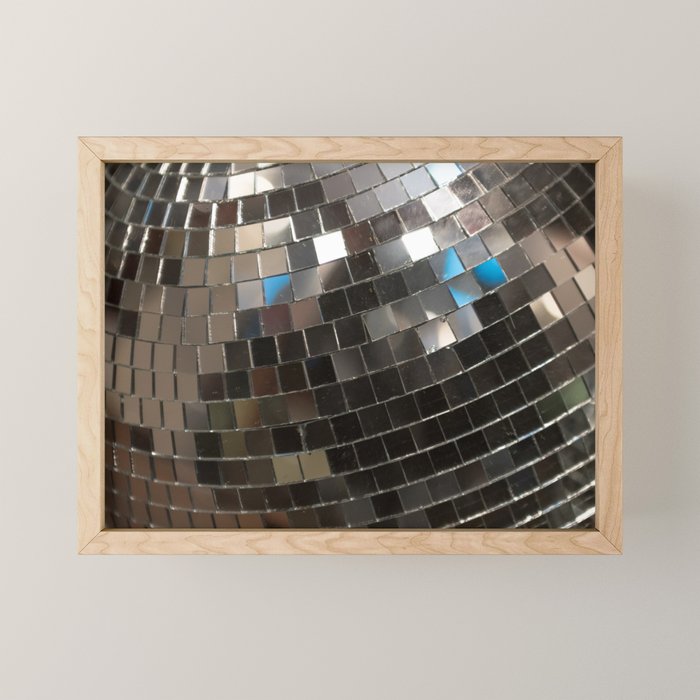 Silver Retro Disco Ball  Mini Art Print Gallery Image 1