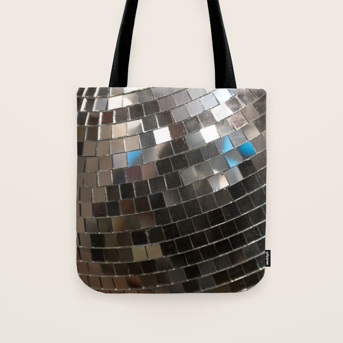 Silver Retro Disco Ball  Tote Bag Gallery Image 1