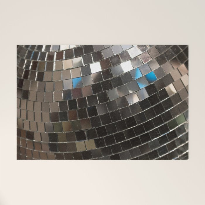 Silver Retro Disco Ball  Welcome Mat Gallery Image 1