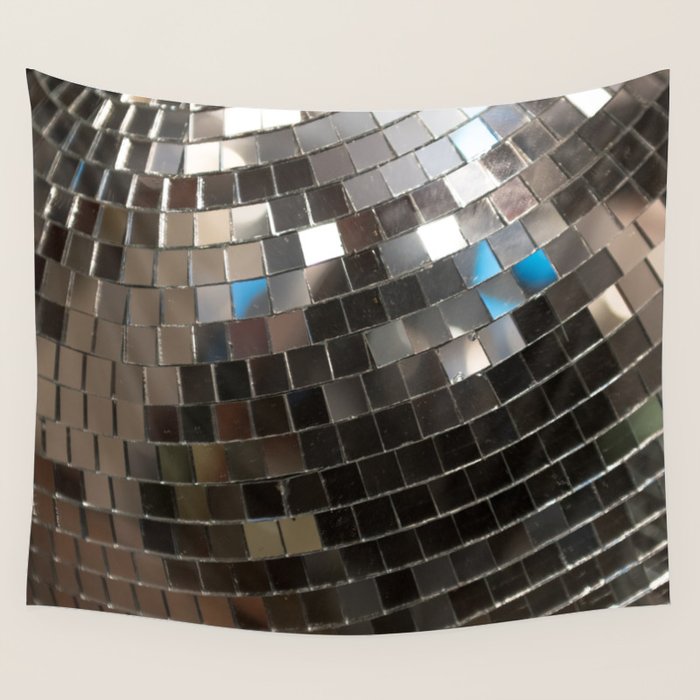 Silver Retro Disco Ball  Wall Tapestry Gallery Image 4