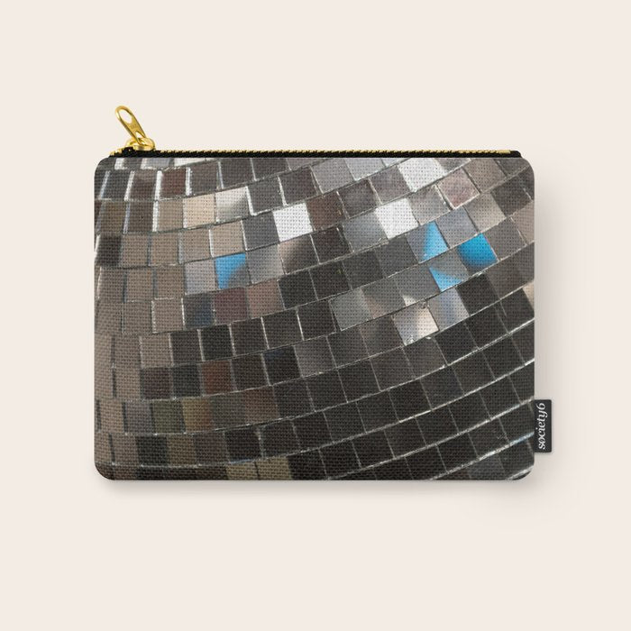 Silver Retro Disco Ball  Carry All Pouch Gallery Image 1