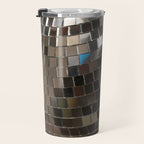Silver Retro Disco Ball  Travel Mug Gallery Image 3
