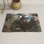 Silver Retro Disco Ball  Rug Gallery Image 1