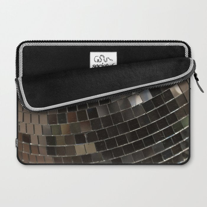 Silver Retro Disco Ball  Laptop Sleeve Gallery Image 2