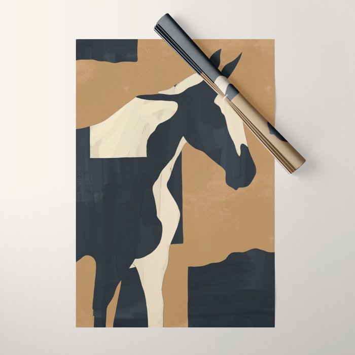 Abstract Minimal Horse 6 Wrapping Paper Gallery Image 1