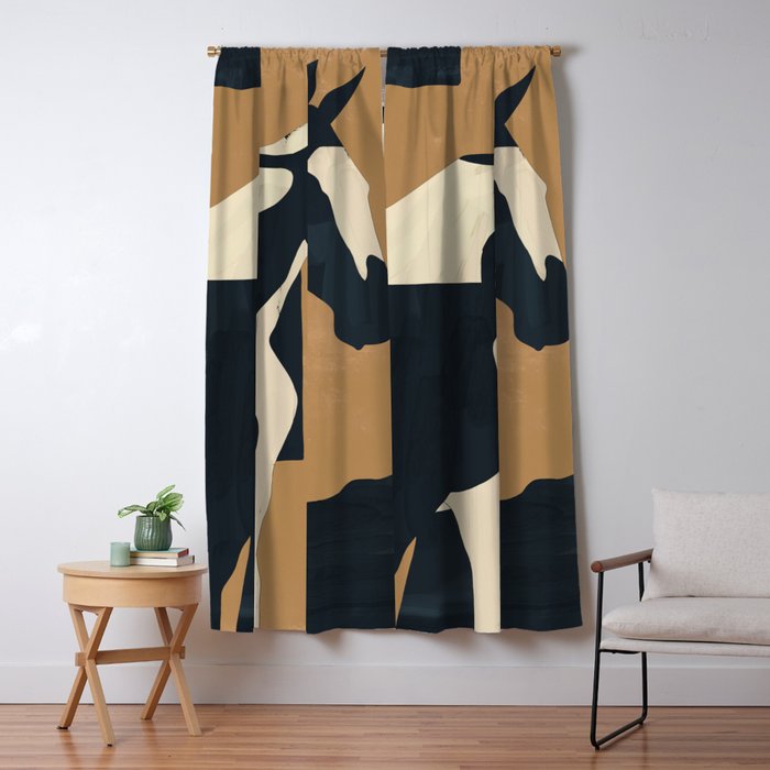 Abstract Minimal Horse 6 Window Curtain Gallery Image 5