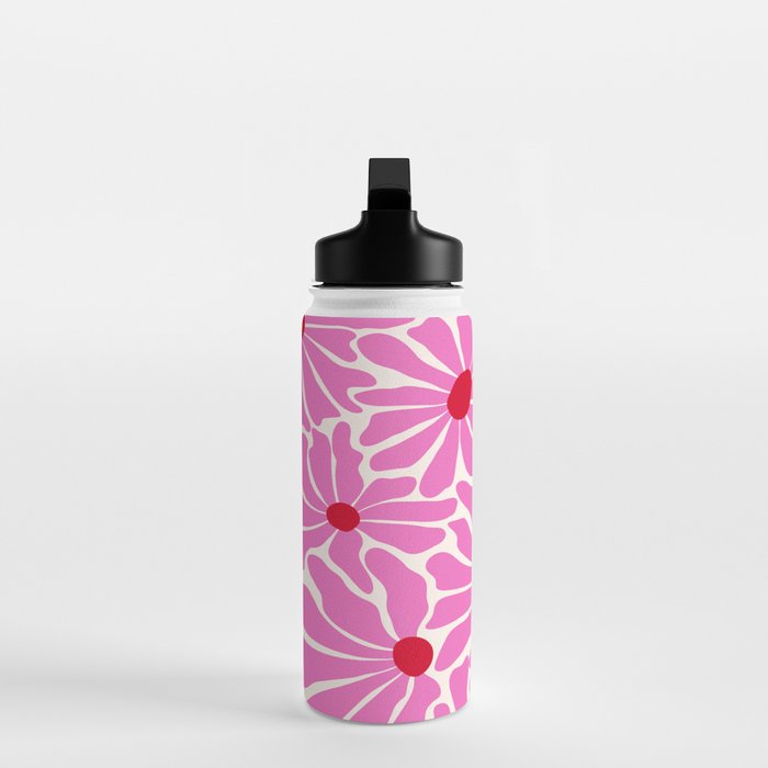 Big Groovy Flower - Pink and Red Water Bottle Gallery Image 3