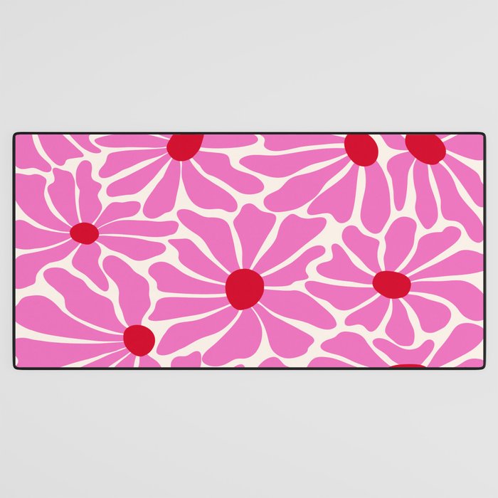Big Groovy Flower - Pink and Red Desk Mat Gallery Image 3