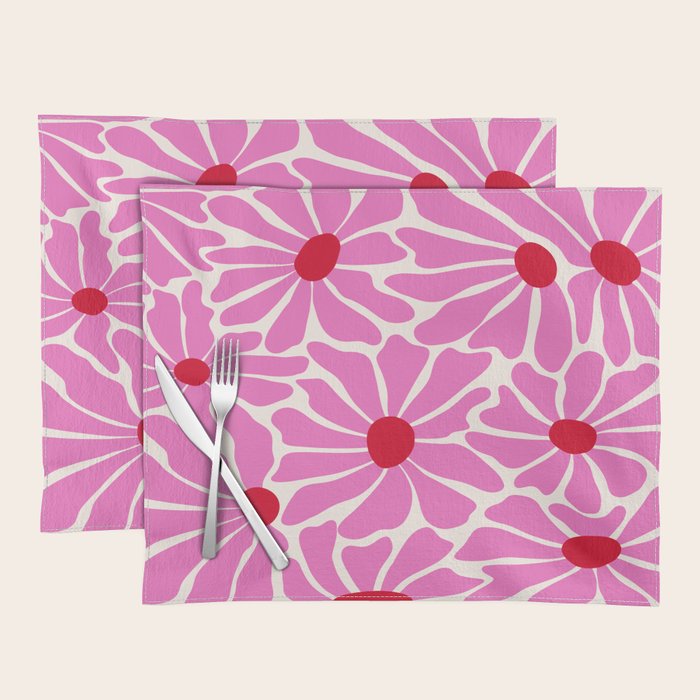 Big Groovy Flower - Pink and Red Placemat Gallery Image 1