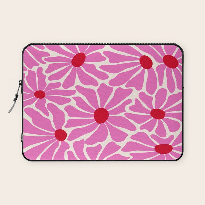 Big Groovy Flower - Pink and Red Laptop Sleeve Gallery Image 1