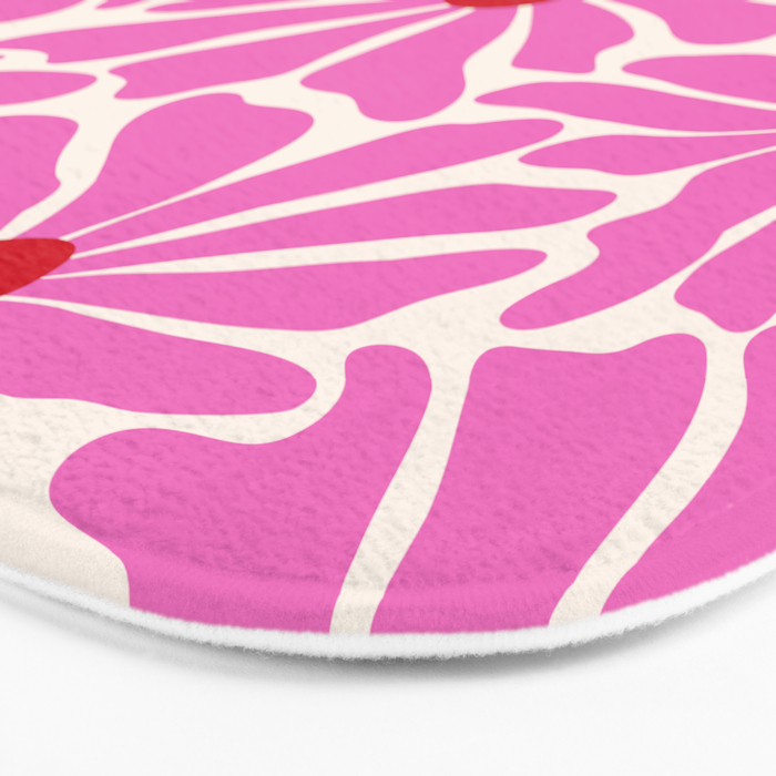 Big Groovy Flower - Pink and Red Bath Mat Gallery Image 3