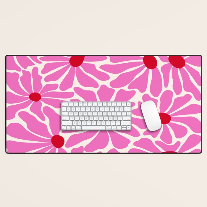 Big Groovy Flower - Pink and Red Desk Mat Gallery Image 1