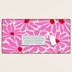 Big Groovy Flower - Pink and Red Desk Mat Gallery Image 1