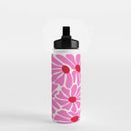 Big Groovy Flower - Pink and Red Water Bottle Gallery Image 2
