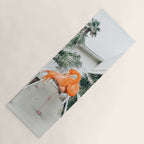 Flamingo Beach House, Wildlife Architecture Jungle Photography, Eclectic Birds Digital Art Yoga Mat Gallery Image 1
