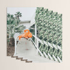 Flamingo Beach House, Wildlife Architecture Jungle Photography, Eclectic Birds Digital Art Wrapping Paper Gallery Image 3